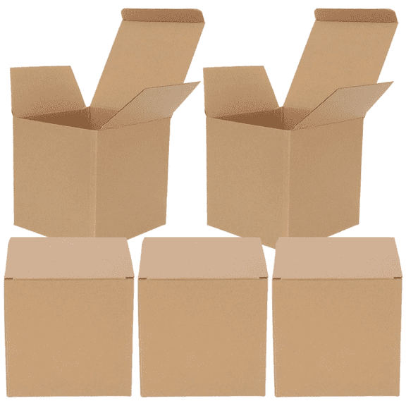 8pcs Small Corrugated Cardboard Shipping Boxes 15x15x15cm Triple-layer Reinforced Kraft Paper Packaging Boxes for Mailing and Small Business Shipping