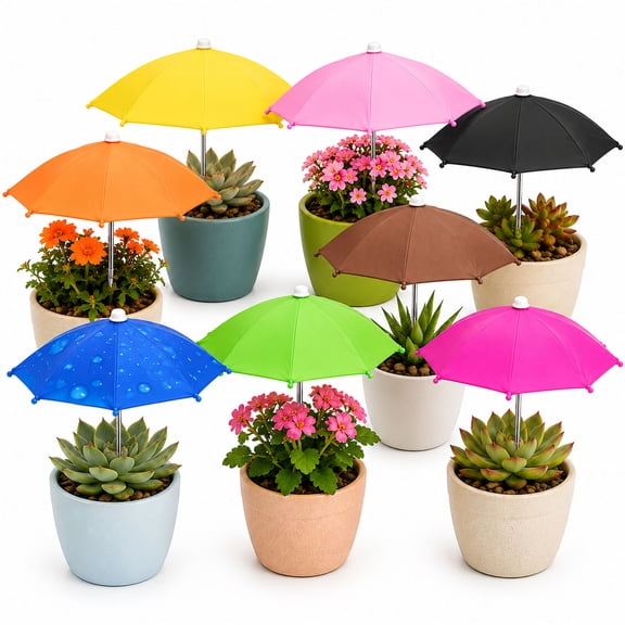 8pcs Small Plant Umbrellas, Garden Plant Shade Umbrella for Outdoor Plants, Sun Protection for Flowers and Seedlings