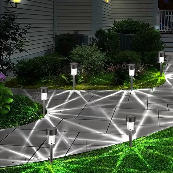 8pcs Solar Tube Lamp Stick Set - Energy-Efficient Outdoor Garden Lighting for Pathways and Patios