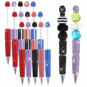 8pcs Sparkling Rhinestone Beaded Pens, Diamond Bead Pen Set, Journal Pens, Fun Glitter Craft Pens
