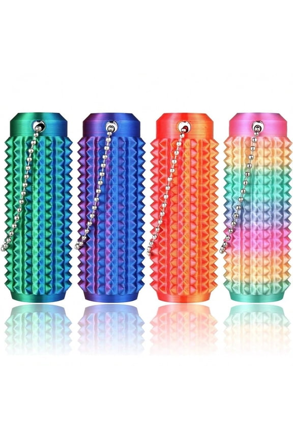 8pcs Spiked Keychain Helps Relieve Anxiety And Bring Positive Feelings Adult Stress Relief Toy 3D Printed Breathable Keychain Pendant 3D Printed Gradient Massa