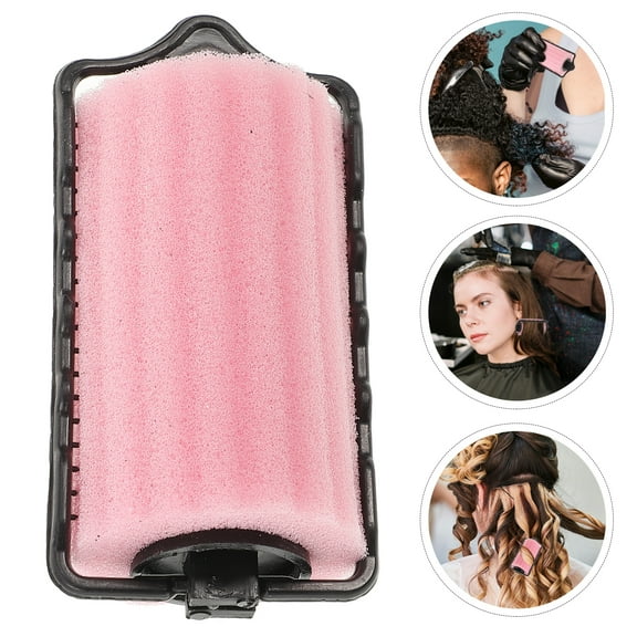 Pink Self-Holding Sponge Hair Rollers for Curly Hair Styling 8pcs Easy to Use at Home Salon