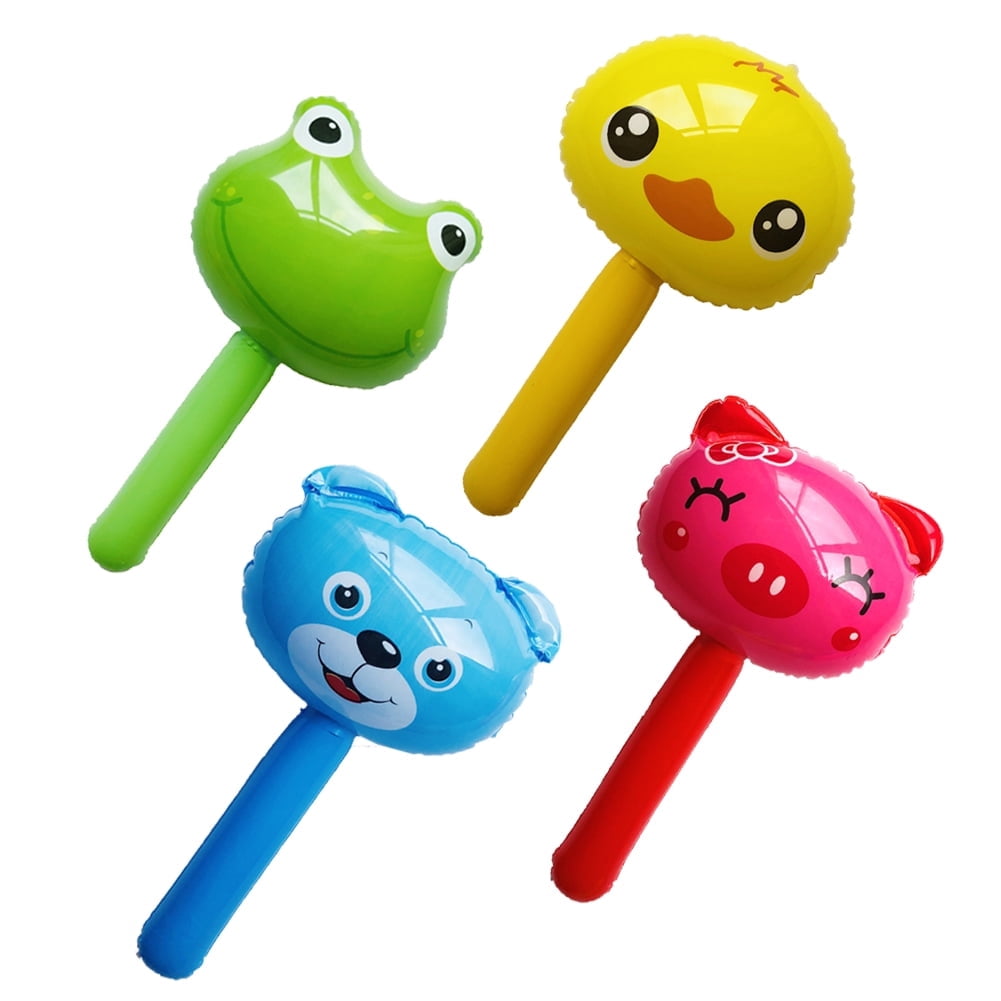 Squeaky Inflatable Sticks 8pcs Squeaky Animal Inflatable Cartoon Handle Hammer Funny Toys for ...