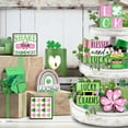 thumbnail image 1 of 8pcs St. Patrick's Day Spring Tiered Tray Decor Set, Irish Wooden Signs - Farmhouse Table Windowsill Fireplace Decorations, 1 of 6