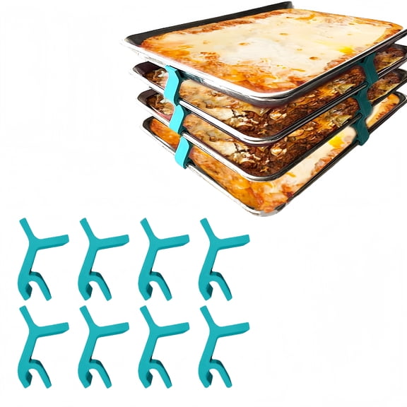 8pcs Stackable Bakeware Organizer Dividers - Kitchen Cabinet Inserts for Baking Pans, Cookie Sheets & Trays Storage