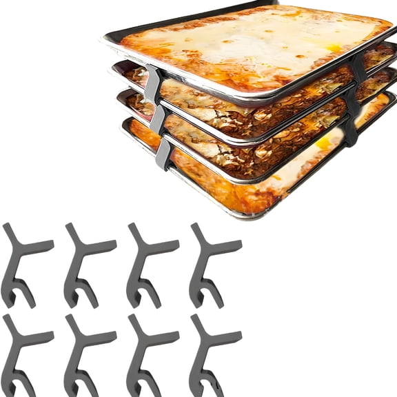 8pcs Stackable Bakeware Organizer Dividers - Kitchen Cabinet Inserts for Baking Pans, Cookie Sheets & Trays Storage