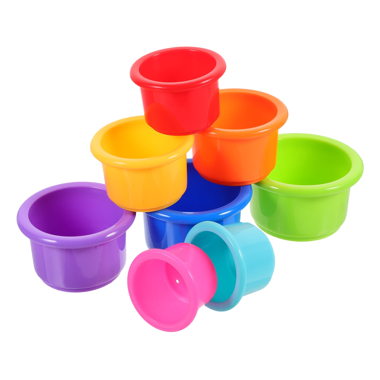 8pcs Stacking Cups For Rabbits Rabbit Food Holder Pet Bunny Stacking Cup Toy for Food Hiding