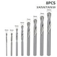 thumbnail image 1 of 8pcs Stainless Steel Cemented Carbide Twist Drill Bits, for Stainless Steel Copper Aluminum Zinc Alloy, 3.5-10mm, 1 of 9