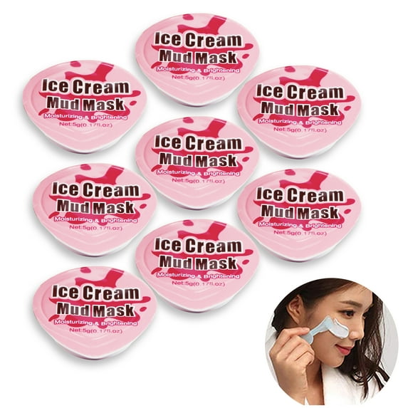 8pcs Strawberry & Milk Sleeping Mask Set Hydrating Moisturizing Facial Mask Anti-Aging Anti Wrinkle Face Care