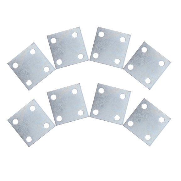 8pcs Weldable Steel Base Plates with Holes for Structural Support, Industrial Floor Flange Sheets, Construction Components