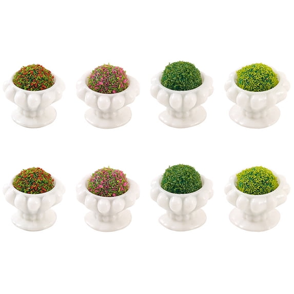 8pcs Tiny Flowers Miniature Artificial Flower Plants Mini Decorations for Tiny House