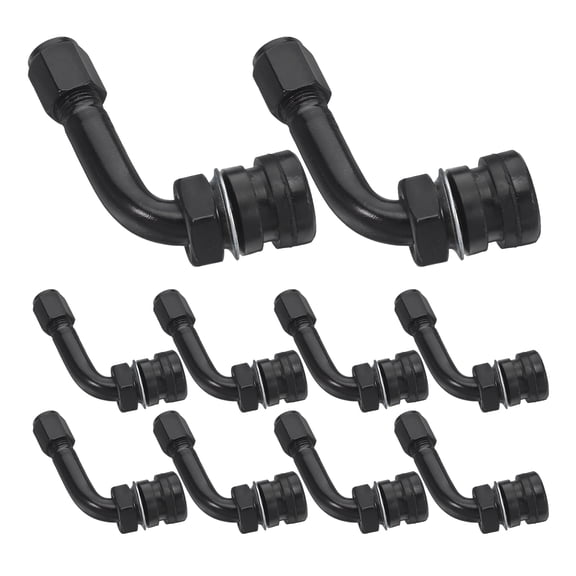 STOBOK 8Pcs Curved Tubeless Tire Valve Stems for Cars Black Leakproof Screw in Replacement