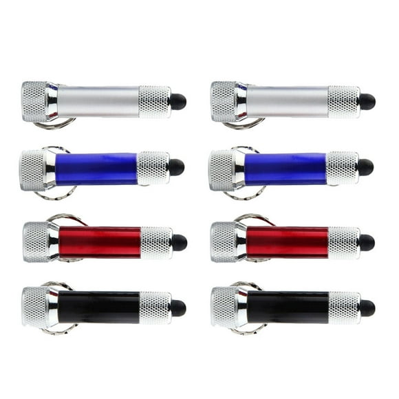 8pcs Ultra Bright Flashlights Aluminium Alloy Keychain Flashlight Mini Portable LED Torch for Camping Hiking (Random Color)