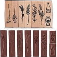 thumbnail image 1 of 8pcs Vintage Wooden Rubber Stamps Floral Stamps DIY Scrapbooking Card Making Decoration, 1 of 8