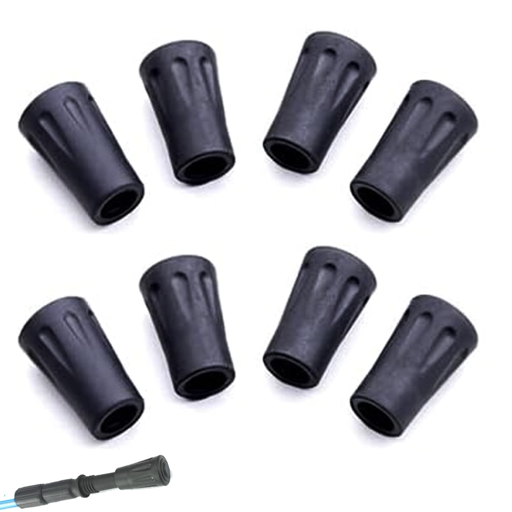 8pcs Walking Stick Tips Rubber Trekking Pole Tips Replacement- Rubber Feet for Hiking Poles, Walking Sticks, Trekking Poles | Rubber Tip for Walking Sticks Hiking Trekking Poles Boot Tips Rubber Feet