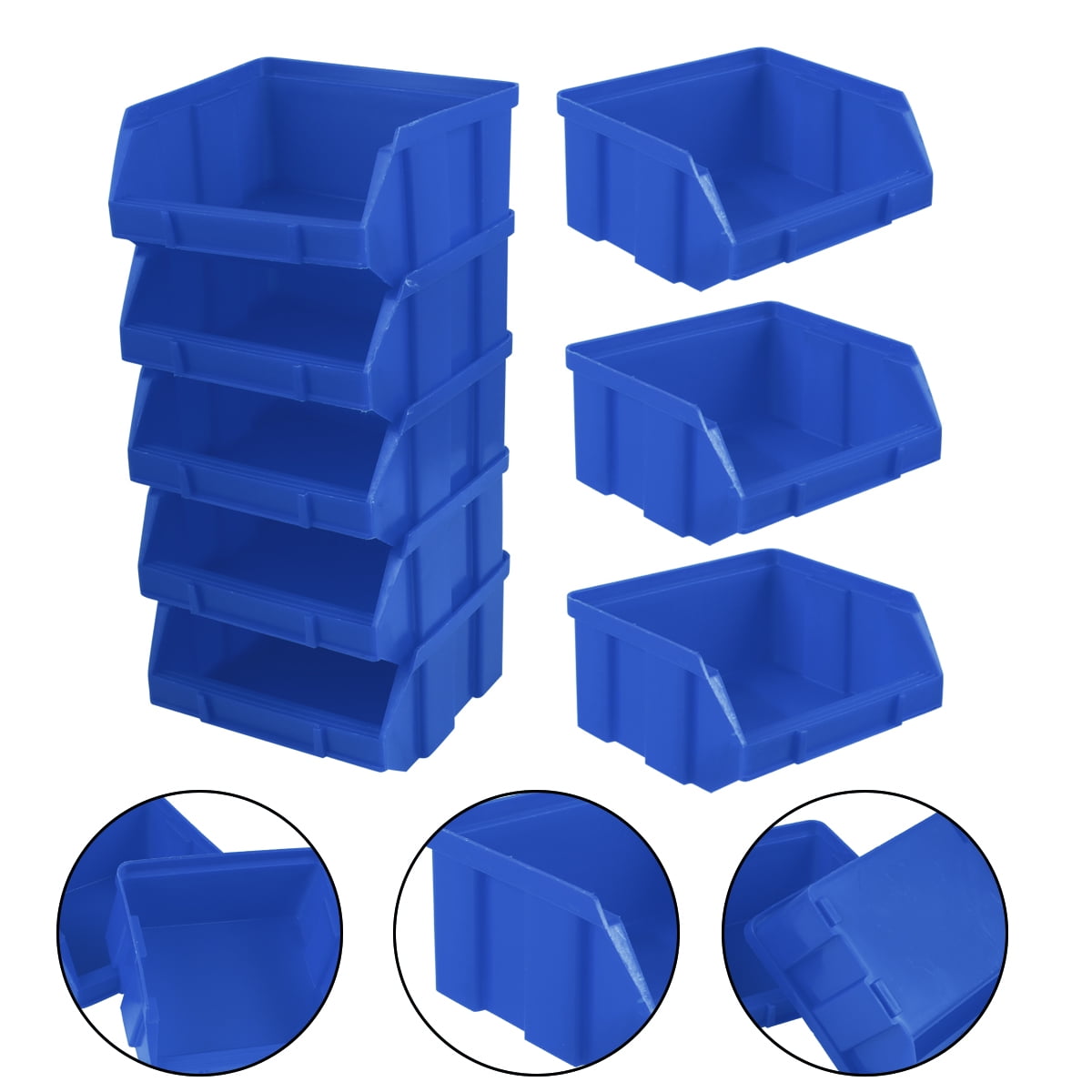 Plastic Storage Bins Garage Storage Bins Large Parts Container for  Hardwares(Blu