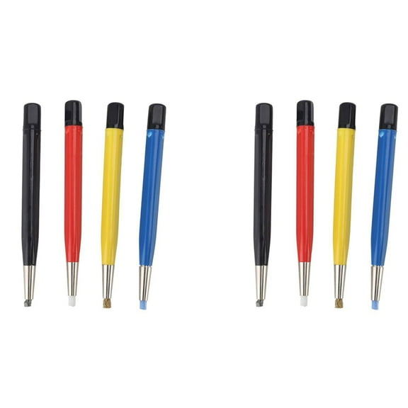 8pcs Watch Rust Cleaning Pen Scratch Brush Pen Set Portable Fiberglass Nylon Steel Brass for Electrical Circuit Boards,8 x Scratch Brush Pens,As Shown