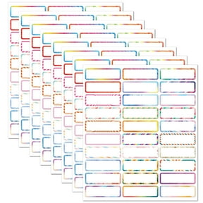 8pcs Waterproof Write-On Vinyl Labels,Colorful Blank Stickers,Easy-Write Pre-Cut Label Tags for Water Bottles, Storage Bins, Containers,Classroom & Home Organization