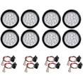 thumbnail image 1 of 8pcs White 12-LED 4" Round Reverse Backup Tail Light Grommet Wiring Plug Kit for Truck Trailer RV UTE UTV, 1 of 6