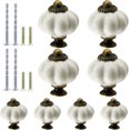 thumbnail image 1 of 8pcs White Ceramic Vintage Dresser Knobs, Retro Decorative Drawer Pulls for Vanity, Closet, Cupboard, Furniture, 1 of 14