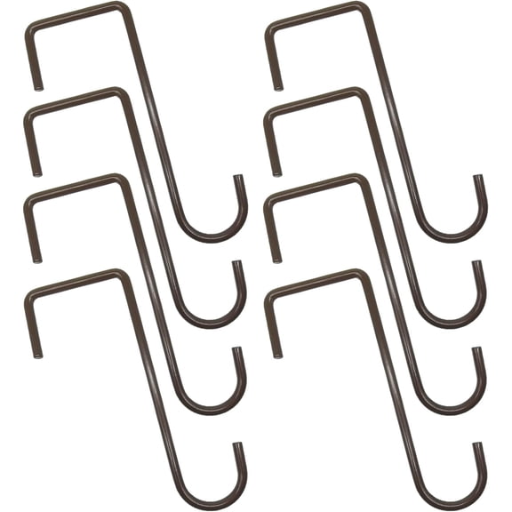 8pcs White Vinyl Fence Hooks Patio Hooks White Powder Coated Steel Hangers fits Easily for Indoor & Outdoor Hanging Lights, Plants & Planters, Bird Feeder, Pool Equipment