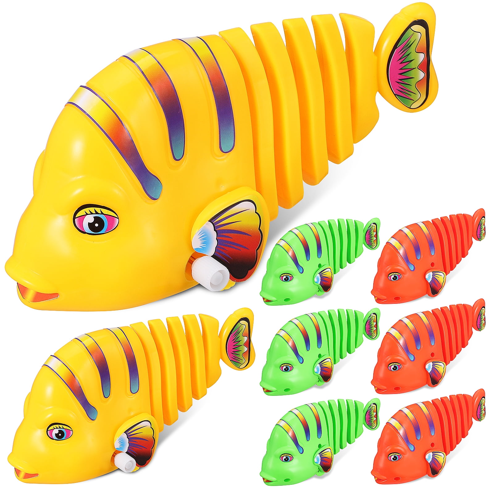 8pcs Wind Up Fish Toys Clockwork Bathtub Fish Toys Pool Toys Party