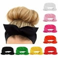 thumbnail image 1 of 8pcs Women Headbands Turban Headwraps Hair Band Bows Accessories for Fashion Or Sport (Solid Color), 1 of 5
