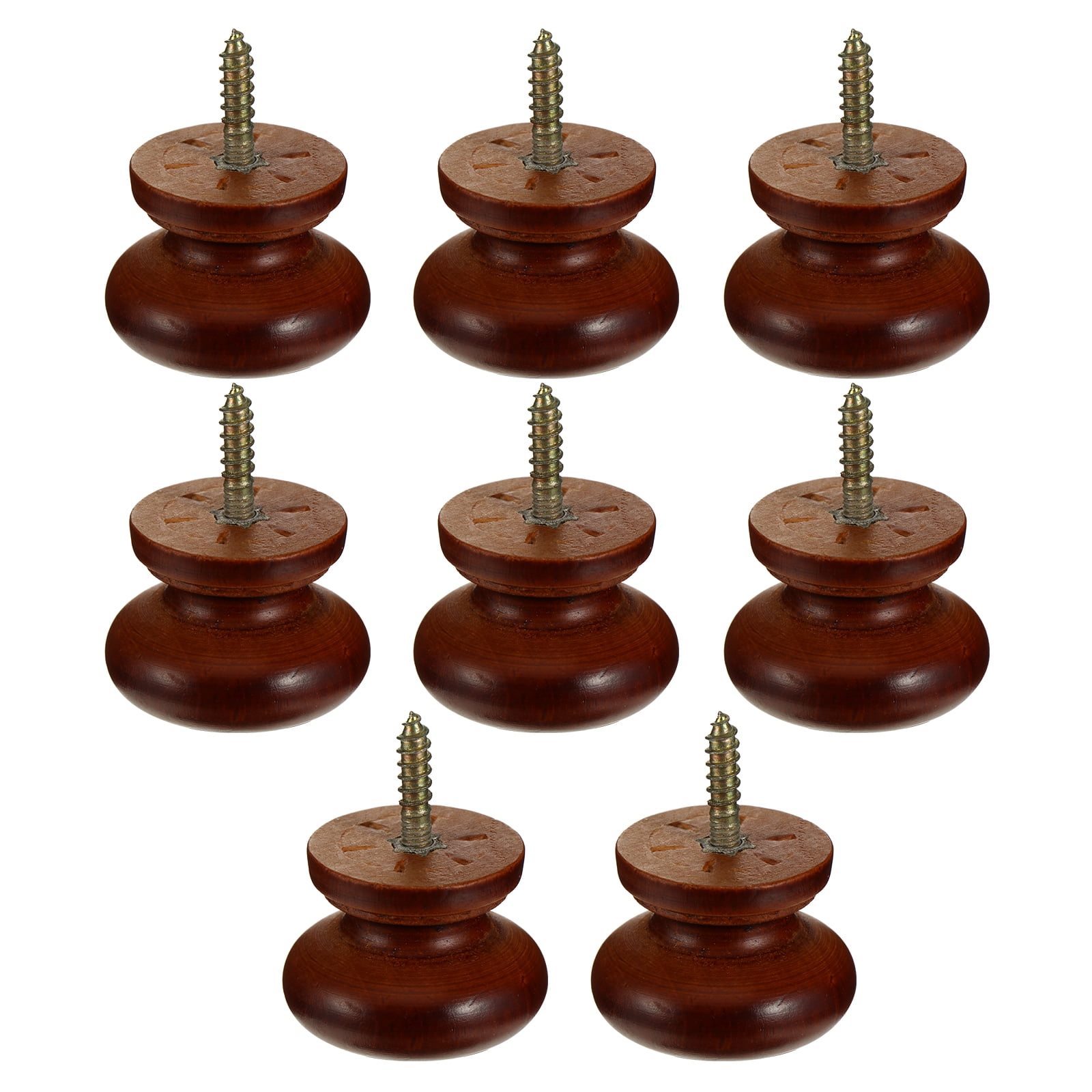8pcs Wood Door Knobs Durable Wardrobe Door Knob Useful Round Handle For