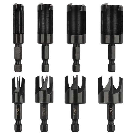 8pcs Wood Plug Cutter Drill Bit Set Straight and Tapered Taper Cutting Tool Cork Drill Bit Knife 6mm 10mm 13mm 16mm