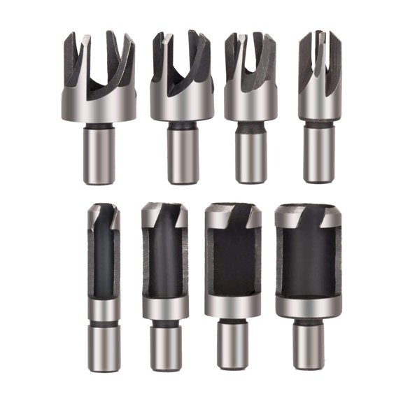 8pcs Wood Plug Cutter Drill Bit Set Straight and Tapered Taper Cutting Tool Cork Drill Bit Knife 6mm 10mm 13mm 16mm