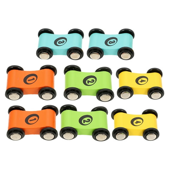 8pcs Wood Race Car Interactive Wood Car Toy for Party Children Car Plaything Kids Wood Race Car