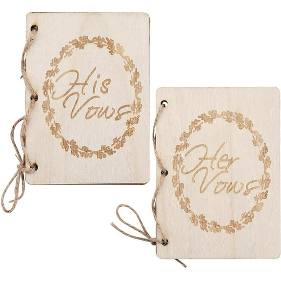 8pcs Wooden Greeting Cards Wedding Vow Books Officiant Wedding Day Card Bride and Groom Bridal Shower Gifts Booklet Keepsake Vow Renewal Notebook His and Hers Marriage Vows Cards