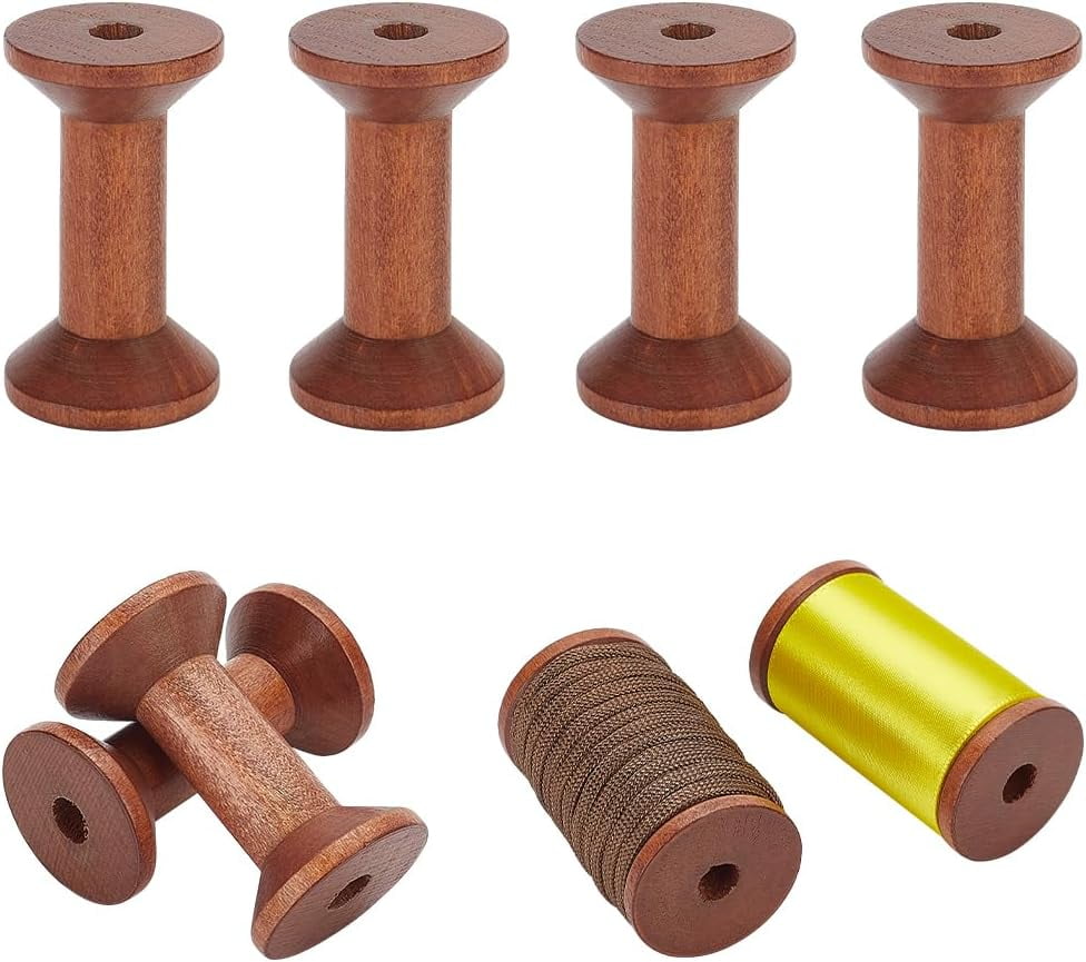 8pcs Wooden Spools 2.36 inch Sewing Bobbins Wood Embroidery Thread ...