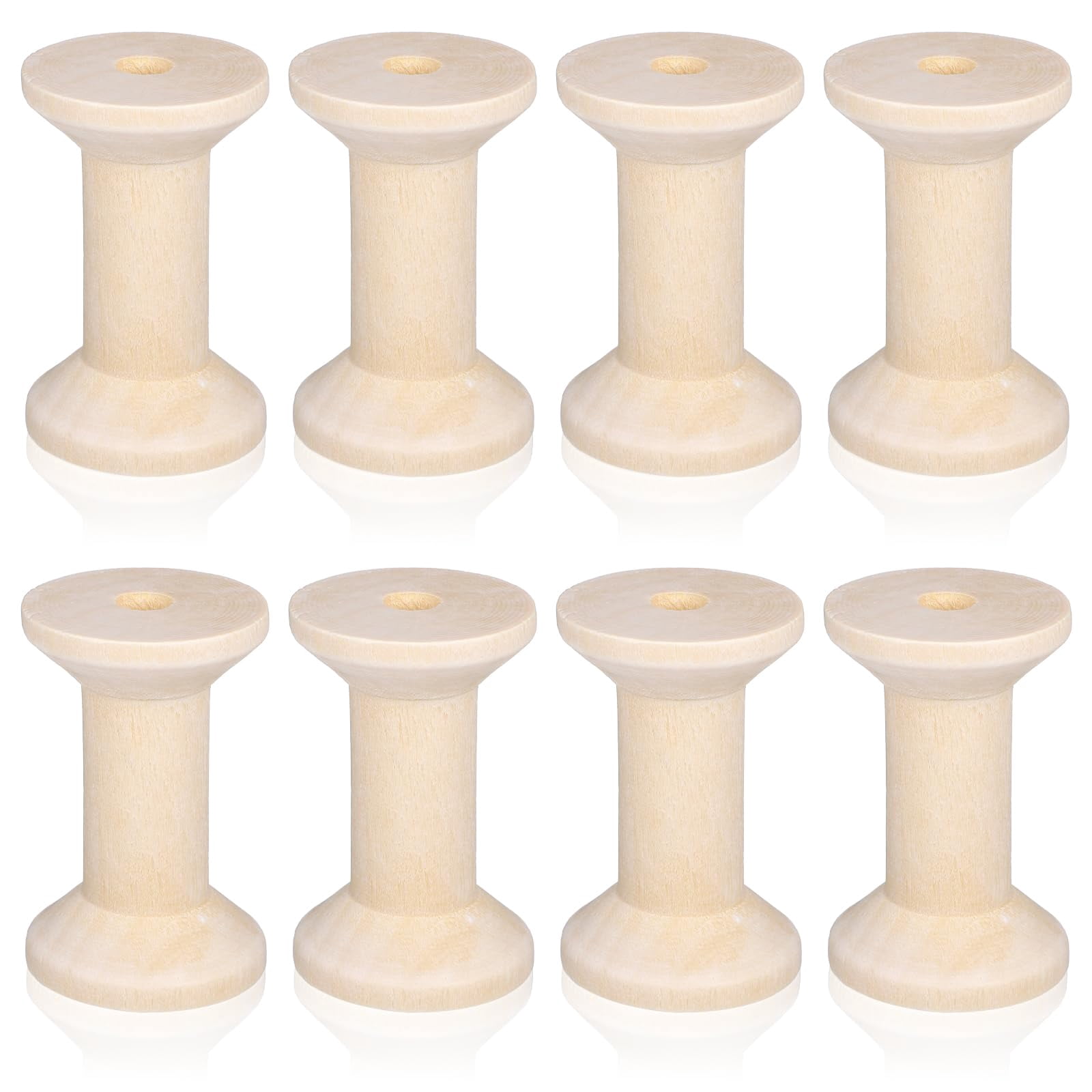 8pcs Wooden Thread Spools 2in Natural Wood Spools for Organizing Twine ...