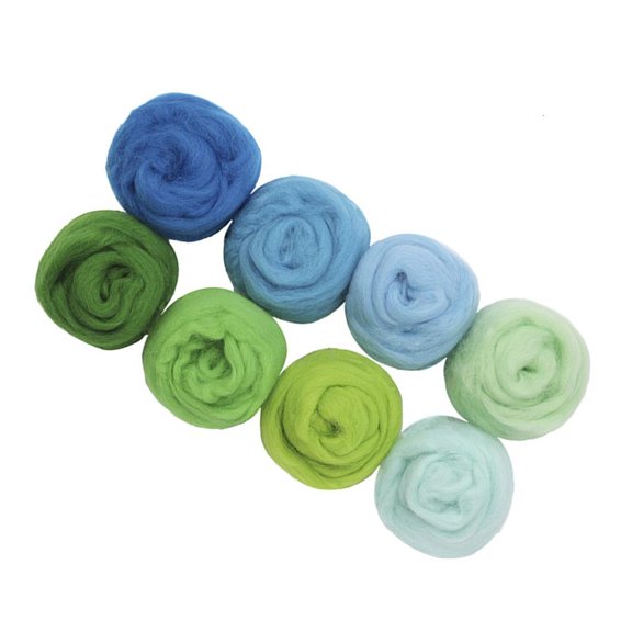 8pcs Felting Wool Fiber Felt Fabric Craft Toy Felting Wool Handmade Felting Craft for Handmade Dolls Tool Knitting Craft