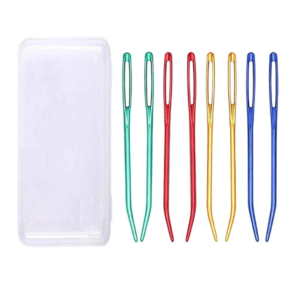 8pcs Yarn Needles Random Color, Darning Tapestry Needles, Large Eye Weaving Needle, Aluminum Yarn Needle for Crocheting,Boxed or Bottled