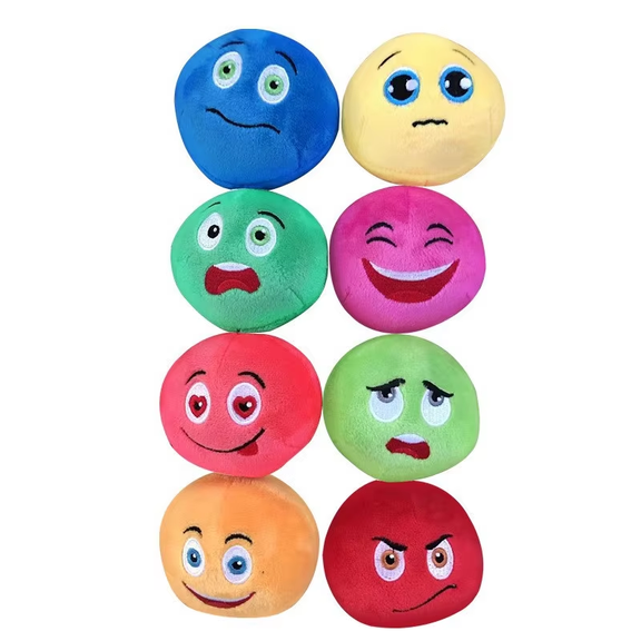 8pcs/pack Soft Stuffed Plush Balls with Squeakers Interactive Fetch Play for Puppy Small Medium Pets