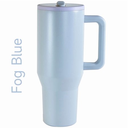 40 oz Tumbler with Handle and Flip Straw Lid Vacuum Insulated Leak Proof Stainless Steel mug flog blue cy01