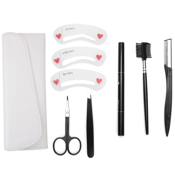 8pcs / set Eyebrow Razor Eyebrow Trimmer Shaver Comb Clip Eyebrow Pencil Women Tools