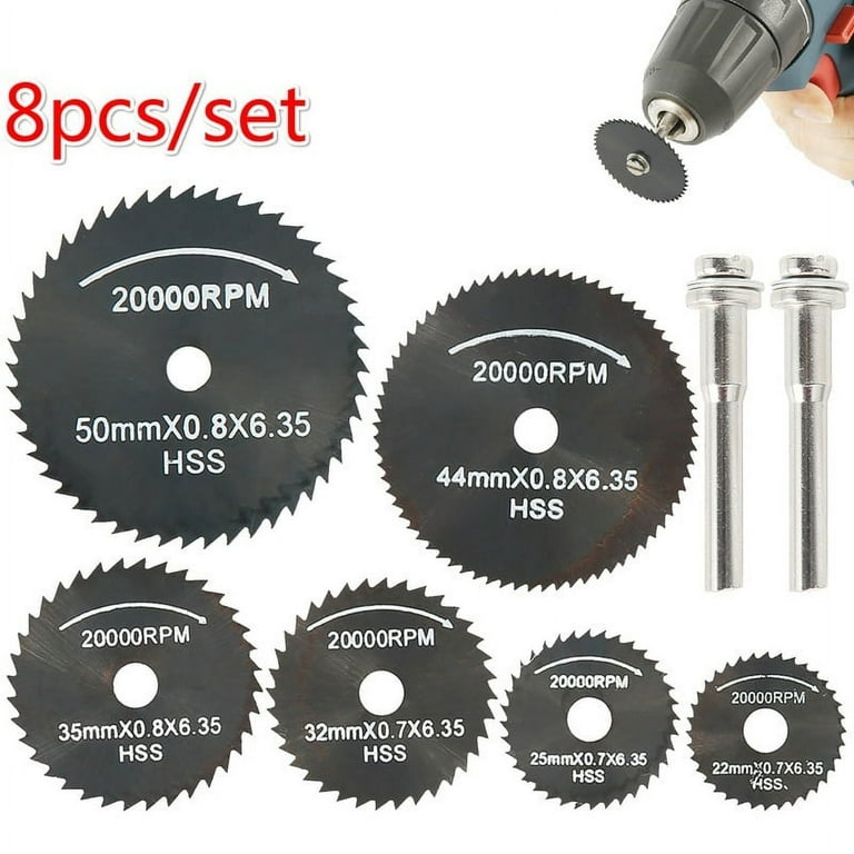 8pcs/set Mini HSS Circular Saw Blade Rotary Tool for Metal Cutter Dremel Electric Tool Wood Cutting Discs Drill Chuck Drill 22-50 8pcs/set Mini HSS Circular Saw Blade Rotary Tool for Metal Cutter Dremel Electric Tool Wood Cutting Discs Drill Chuck Drill 22-50
