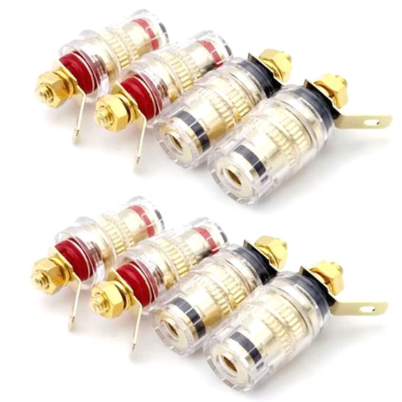 8pcs/set Speaker Terminal Binding Post 4mm Banana Plug Socket for Loudspeakers
