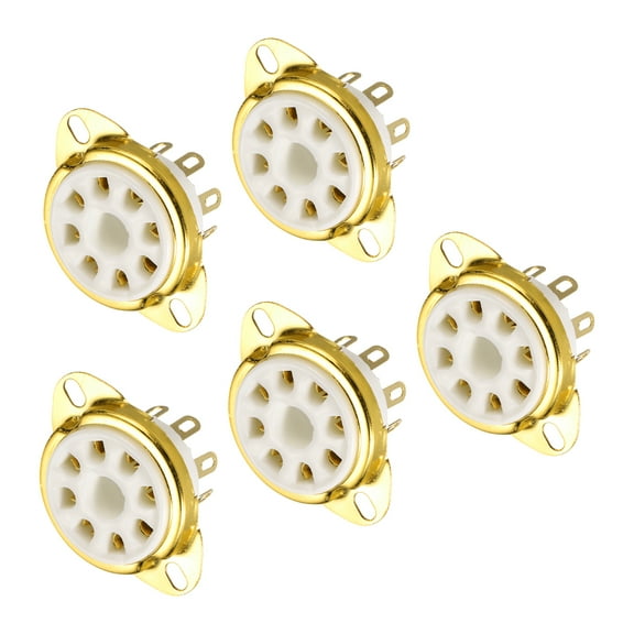 8pin PCB Tube Socket Ceramics, Vacuum Tube Protect Tube Socket White for 12AX7, 12AU7 Tube Pack of 5,GZC8-Y-3-G