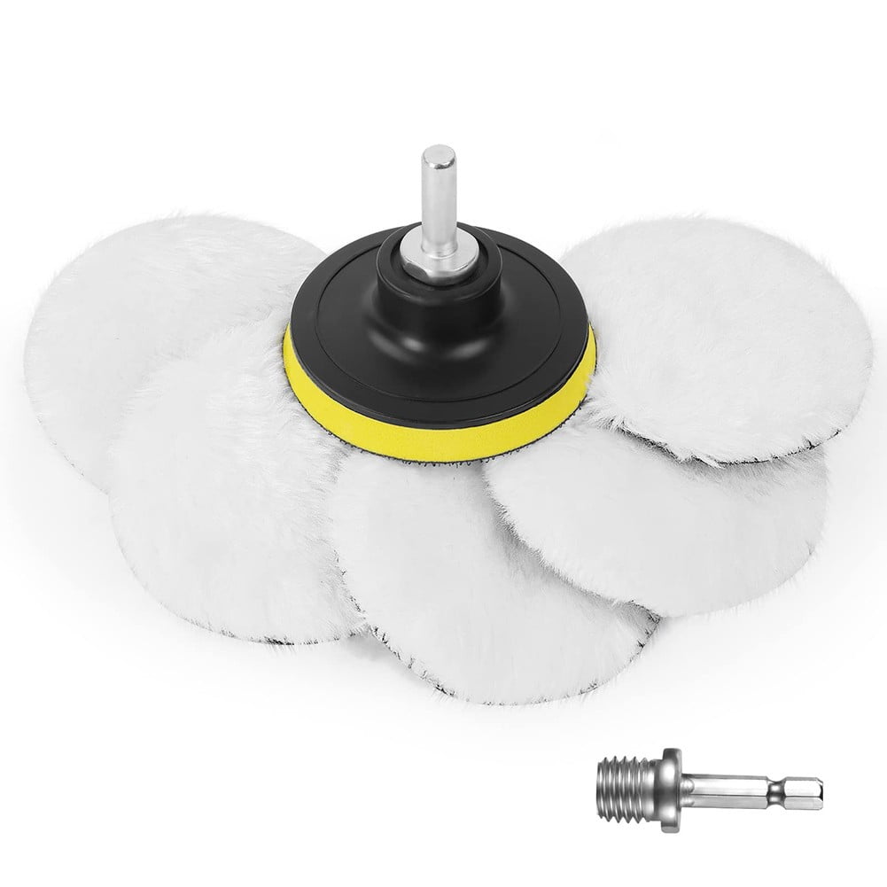 8Psc Buffing Polishing Pads Wool Wheel Mop Set Car Polisher Pad Drill