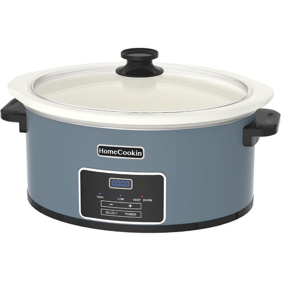 8qt Large Programmable Slow Cooker-Blue