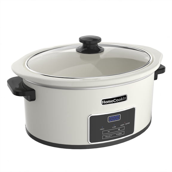 8qt Large Programmable Slow Cooker-White