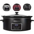 thumbnail image 1 of 8qt Large Programmable Slow Cooker with Removable Crock for Family Dinner, Dishwasher Safe - Black, 1 of 6