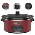 thumbnail image 1 of 8qt Large Programmable Slow Cooker with Removable Crock for Family Dinner, Dishwasher Safe - Red, 1 of 6