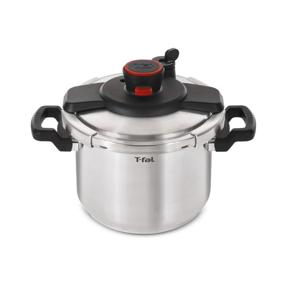 8qt Pressure Cooker, Clipso Stainless Steel Cookware: Ergonomic Stay-Cool Handle, Dishwasher-Safe, Includes Steamer Basket