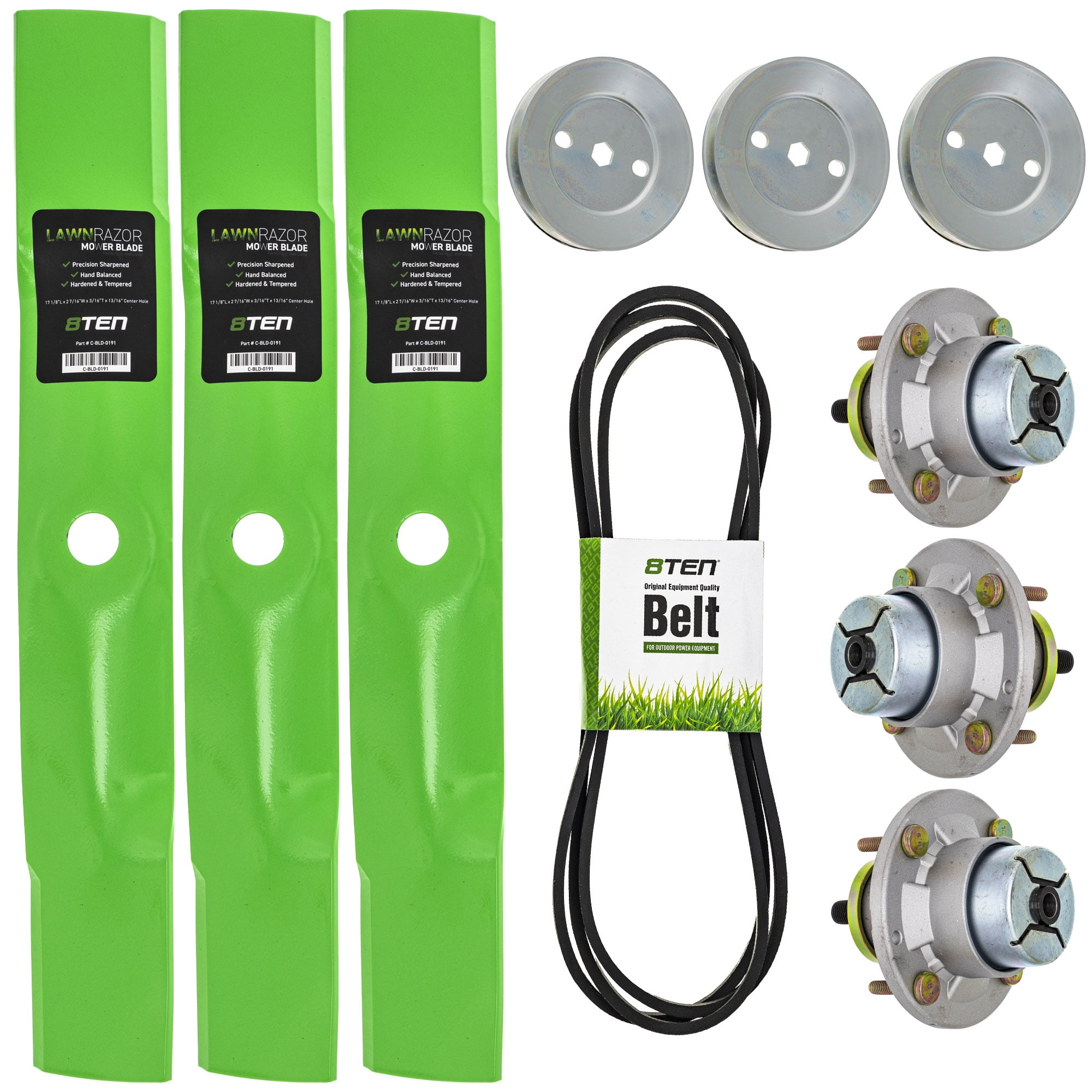 8ten Blade Spindle Belt Kit for John Deere Ztrak Z330R Z325E 48inch