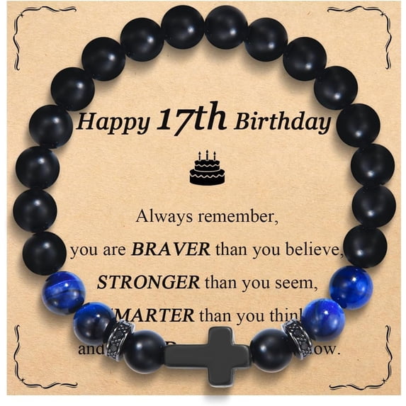 8th 9th 10th 13th 14th 15th 16th 17th 18th 21st 30th Birthday Gifts for Boys Cross Bracelets for Son/Grandson/Brother/Nephew